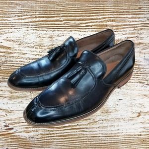 Stacy Adams Dress Shoes Loafers men's 9.5 Black Leather with Tassels